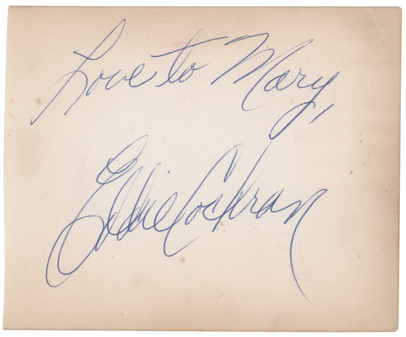 Lot 562 Eddie Cochran Signature