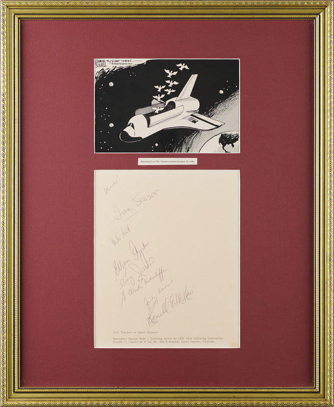 Lot 421 STS-51-L: Space Shuttle Challenger Signatures