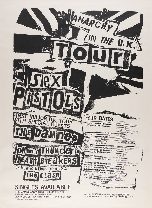 Lot 588 Sex Pistols 1976 'Anarchy in the UK' Tour Poster