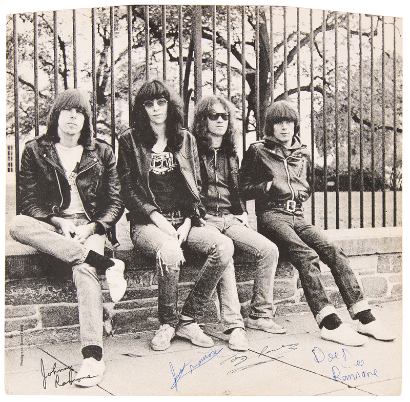 Lot 587 Ramones Signed Inner Album Sleeve - Leave Home
