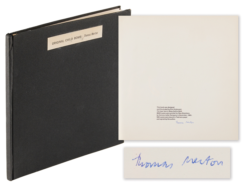 Lot 195 Thomas Merton Signed Book - Original Child Bomb (Ltd. Ed. of 500)