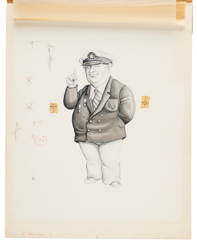 Lot 166 Nikita Khrushchev Original Artwork by Blake Hampton - Published in Horizon Magazine (July 1962)