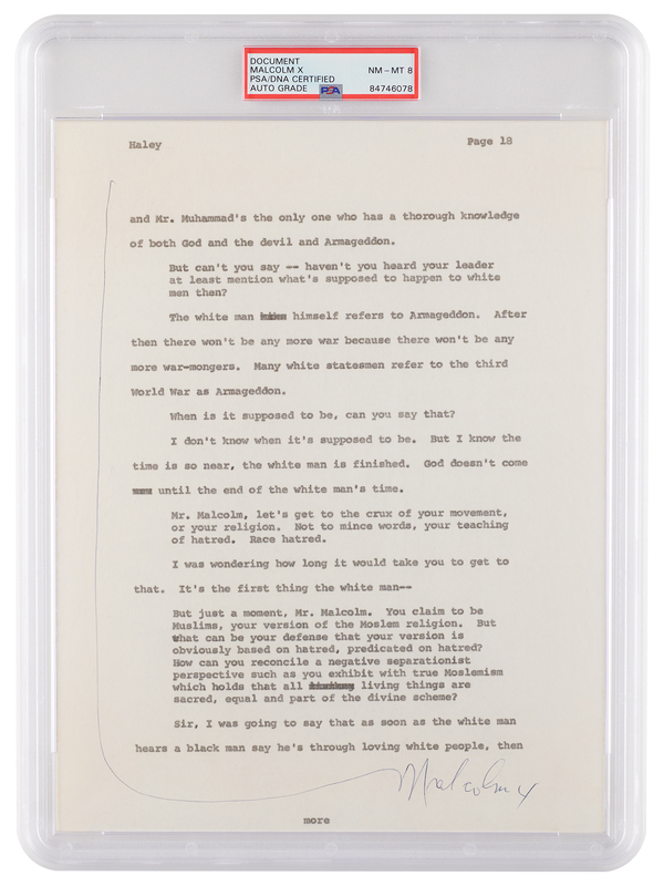Lot 216 Malcolm X Signed Page for Alex Haley’s Playboy Interview - 