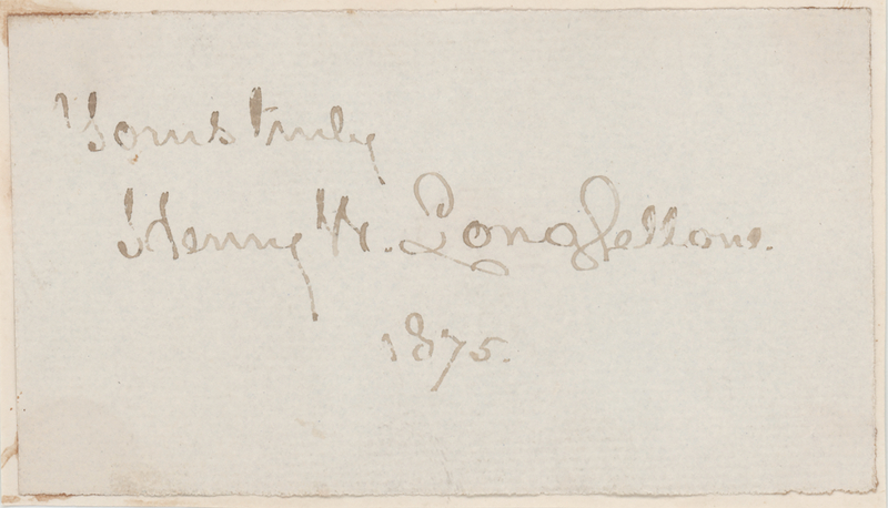 Lot 514 Henry Wadsworth Longfellow Signature