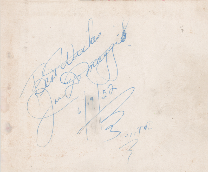 Lot 686 Joe DiMaggio Signature