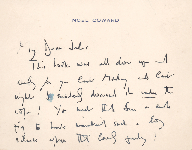 Lot 503 Noel Coward Autograph Letter Signed