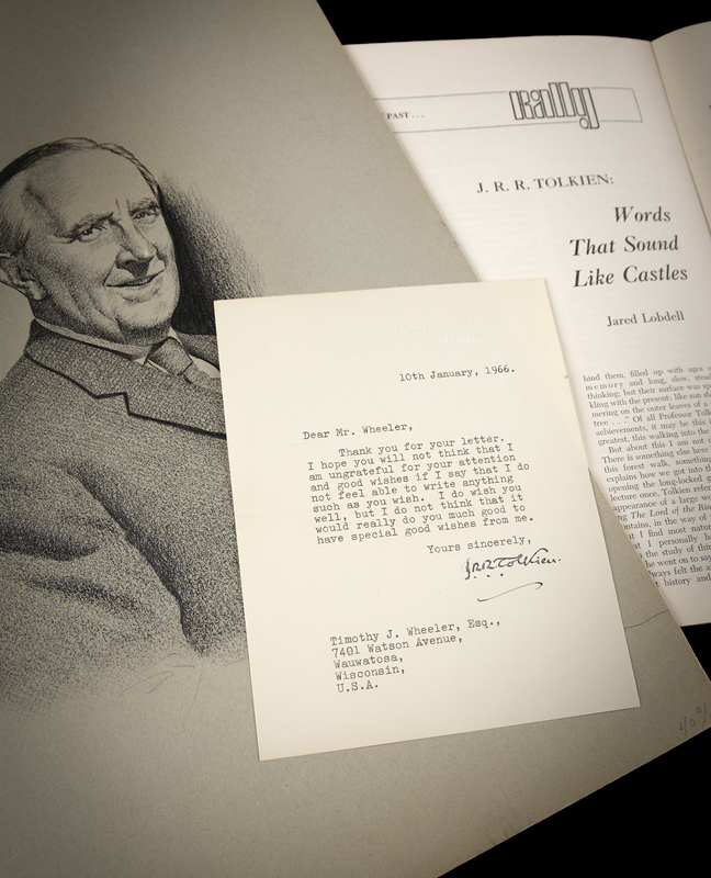 Lot 492 J. R. R. Tolkien Typed Letter Signed with Original Rally Magazine Sketch