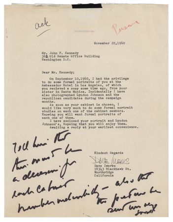 Lot #16 John F. Kennedy Handwritten Note as