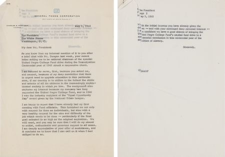 Lot #11 John F. Kennedy (2) Typed Letters Signed as President, Recruiting the Chairman of the United Negro College Fund Drive, with Postscript Handwritten Days After Martin Luther King's 1963 Birmingham Campaign - Image 4