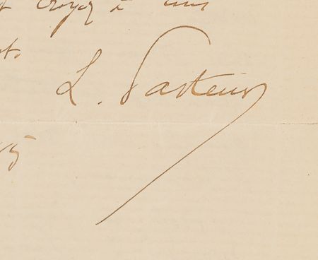 Lot #256 Louis Pasteur Autograph Letter Signed on a Workman Bitten 