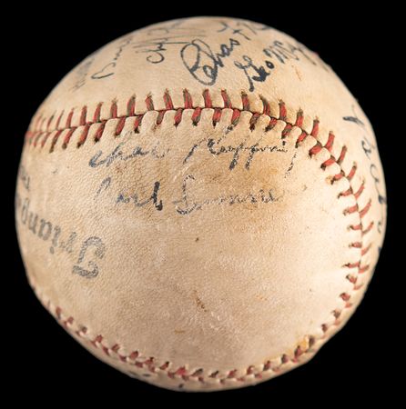 Lot #678 Babe Ruth and Lou Gehrig Signed Baseball - Image 5