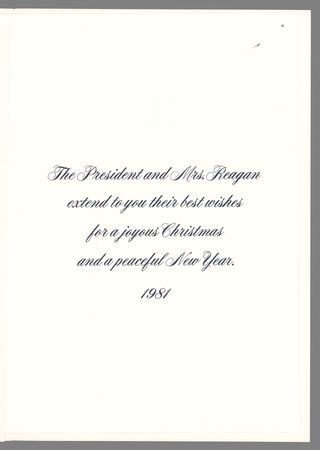 Lot #106 Ronald Reagan Signed White House Christmas Card (1981) - Image 2