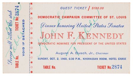 Lot #81 John F. Kennedy Signed 1960 St. Louis Campaign Dinner Program - Image 4