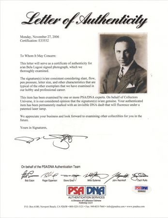 Lot #595 Bela Lugosi Signed Photograph - Image 2