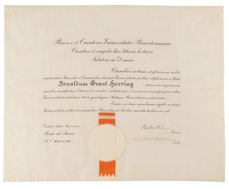 Lot #52 Woodrow Wilson Document Signed - Princeton University Diploma - Image 1
