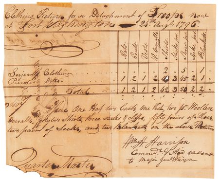 Lot #34 William Henry Harrison Document Signed as 