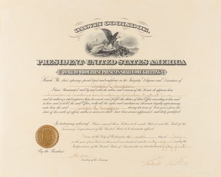 Lot #57 Calvin Coolidge Document Signed as
