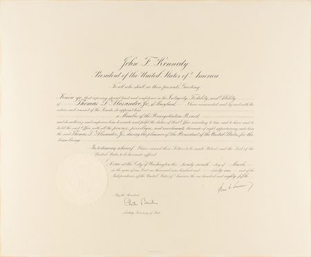 Lot #14 John F. Kennedy Document Signed as