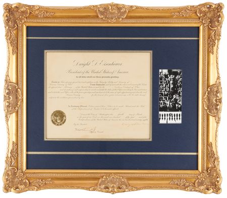 Lot #67 Dwight D. Eisenhower Document Signed as