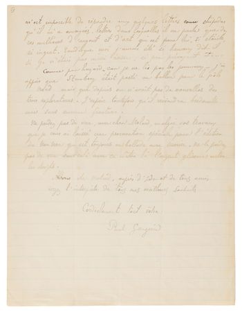Lot #428 Paul Gauguin Autograph Letter Signed from Tahiti - 