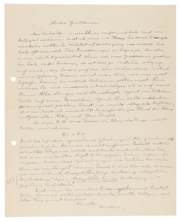 Lot #250 Albert Einstein Autograph Letter Signed to an Opponent Physicist: 
