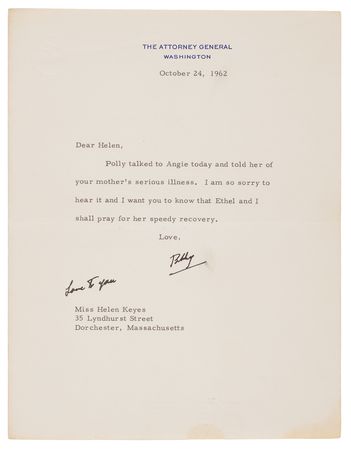 Lot #10 Jacqueline Kennedy Signed Photograph and Robert F. Kennedy Typed Letter Signed - Image 2