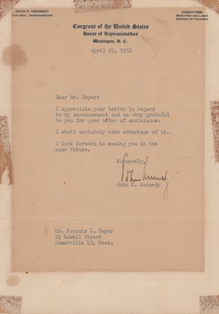 Lot #21 John F. Kennedy Typed Letter Signed -