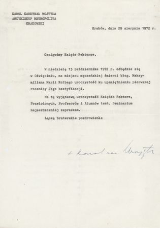 Lot #201 Pope John Paul II Typed Letter Signed