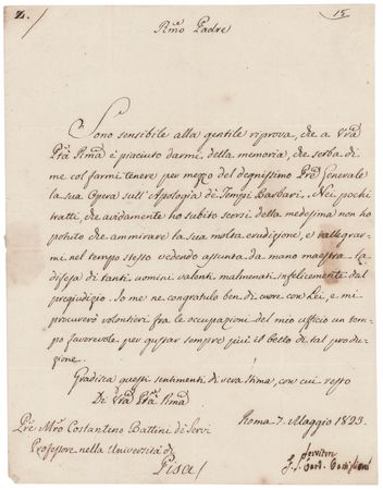 Lot #208 Pope Pius VIII Letter Signed