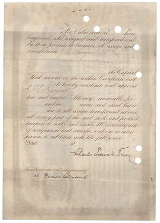 Lot #239 J. Pierpont Morgan Signed Stock