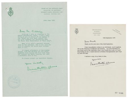 Lot #314 Mountbatten of Burma (2) Typed Letter