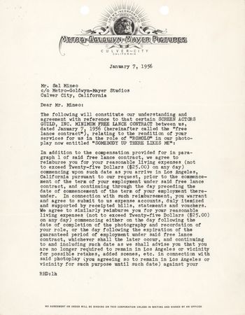 Lot #639 Sal Mineo (2) Signed Items - Document and Christmas Card - Image 2