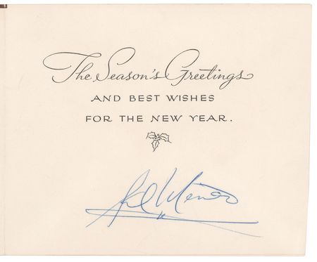 Lot #639 Sal Mineo (2) Signed Items - Document and Christmas Card - Image 3
