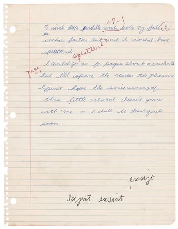 Lot #23 John F. Kennedy, Jr. Autograph Manuscript Signed - Middle School Essay on Being Accident Prone (1974-75) - Image 4