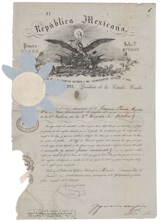 Lot #164 Benito Juarez Document Signed as Mexican