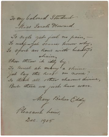 Lot #295 Joseph Cosey: Mary Baker Eddy Forgery