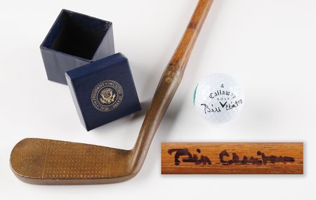Lot #117 Bill Clinton Signed Putter Golf Club and Callaway Golf Ball - Image 1
