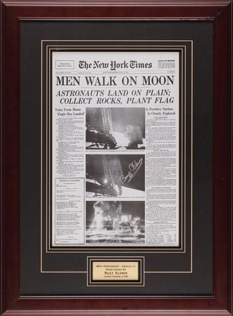Lot #382 Buzz Aldrin Signed 'Men Walk on Moon'