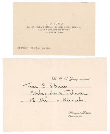 Lot #269 Carl Jung Typed Letter Signed with Kusnacht Appointment Card - Image 2