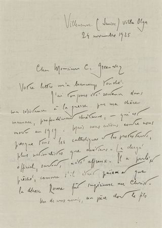 Lot #515 Romain Rolland Autograph Letter Signed - Image 1