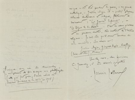Lot #515 Romain Rolland Autograph Letter Signed - Image 2