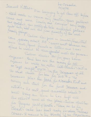 Lot #480 Ernest Hemingway Autograph Letter Signed to His Wife, Mary: 