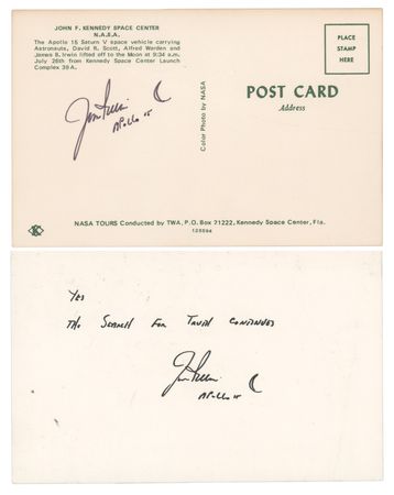 Lot #409 Jim Irwin (2) Signed Postcards