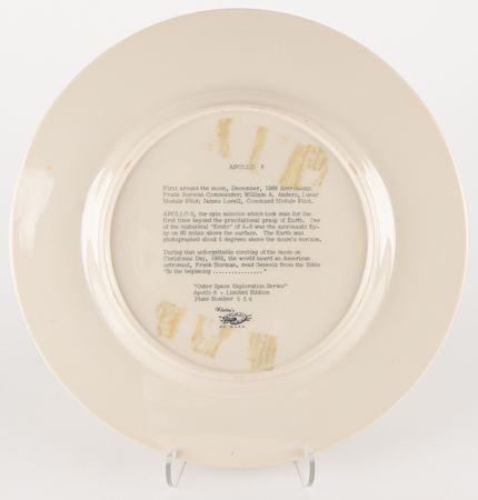 Lot #378 Frank Borman Signed Apollo 8 Collector's Plate - Image 2