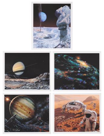 Lot #393 Alan Bean and Space Artists Signed Book - The Beauty of Space, with (5) Signed Prints - Image 6