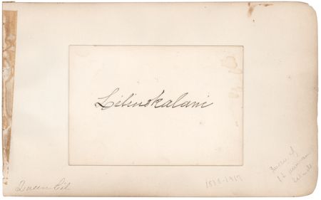 Lot #185 Queen Liliuokalani Signature