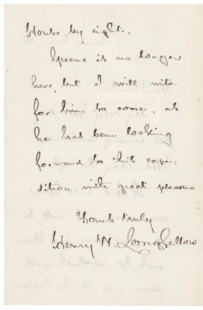 Lot #512 Henry Wadsworth Longfellow Autograph Letter Signed - Image 2