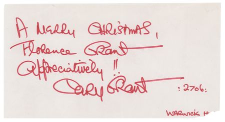 Lot #617 Cary Grant Signature