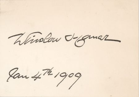 Lot #438 Winslow Homer Signature