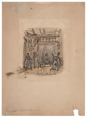 Lot #437 George Cruikshank Original Sketch